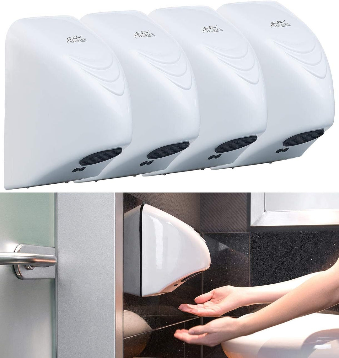 Sichler Haushaltsgeräte Wandhandtrockner: 4er-Set automatische elektrischer Händetrockner zur Wandmo