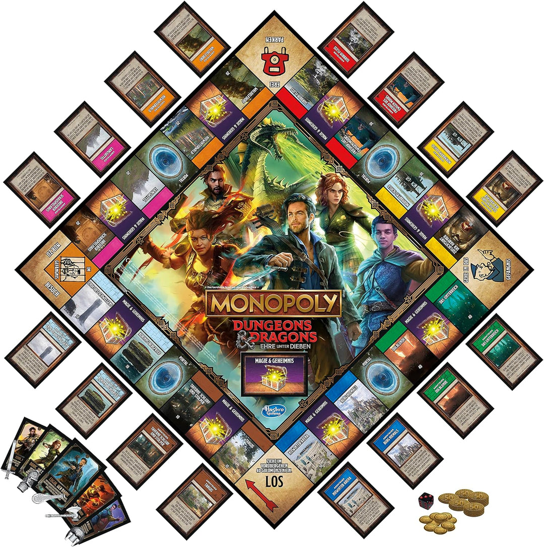 Monopoly Dungeons & Dragons: Ehre unter Dieben Spiel, inspiriert vom Film, Monopoly D&D Brettspiel f