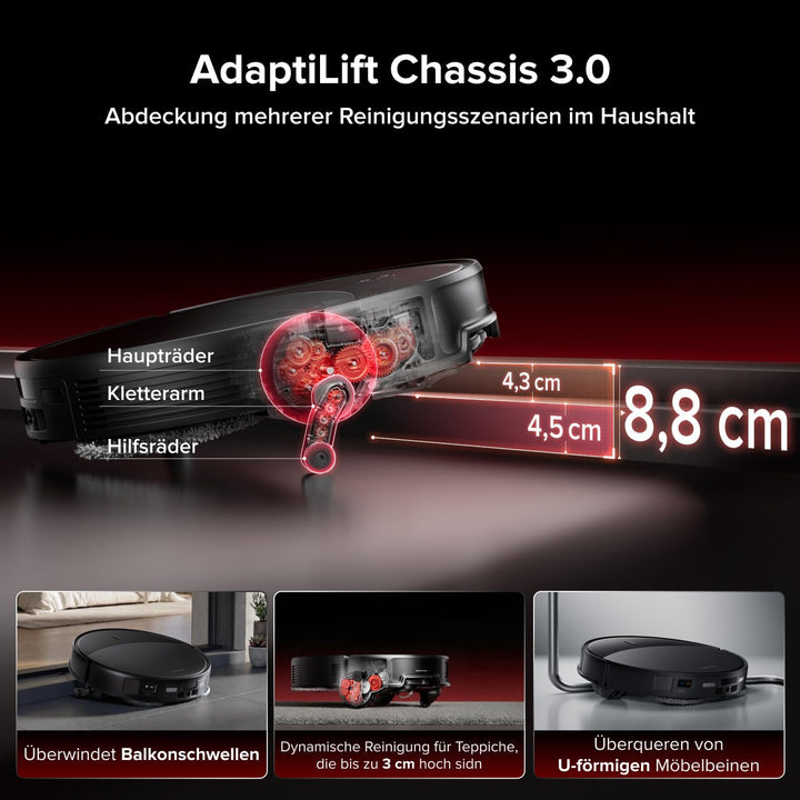 roborock Saros 20 Set Saugroboter mit Wischfunktion&angebbarem Wischmopp, AdaptiLift Chassis 3.0, 36