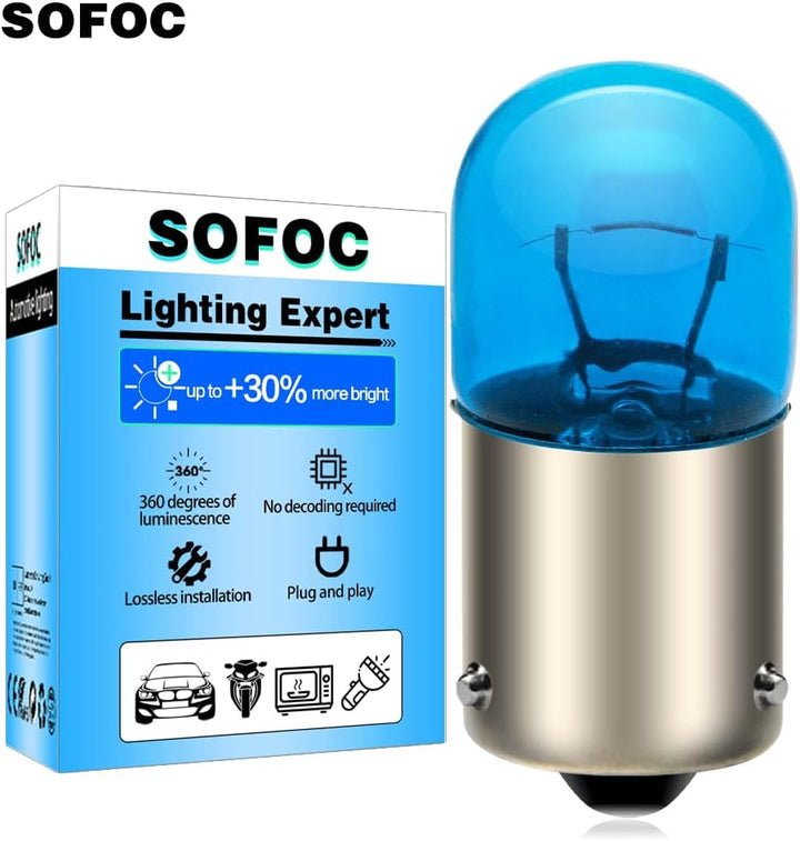SOFOC BAU15S PY21W Lampe Blau T16 12V 10W für Kontrollleuchte Begrenzungslicht .etc Non-Polarität 10