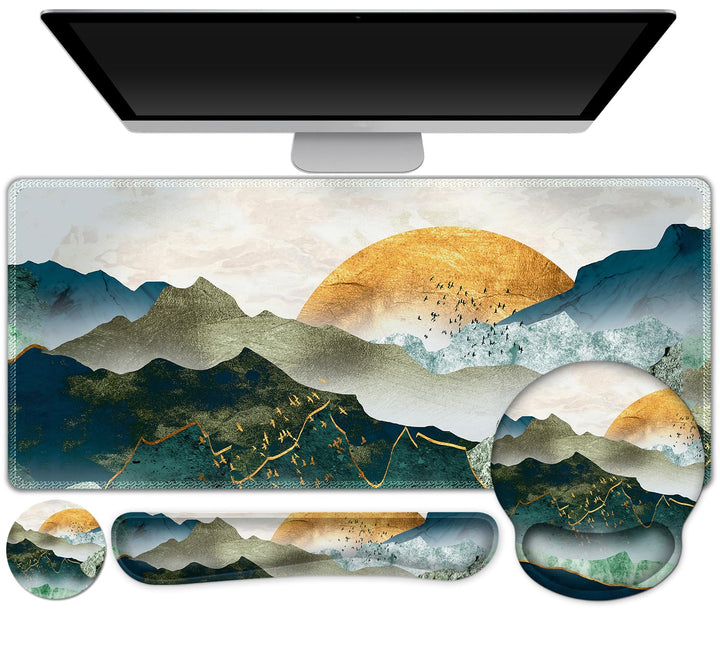 Gaming-Mauspad, grosse Schreibtischunterlage, niedlicher Schreibtischunterlage, 4-in-1 XXL-Mauspad +