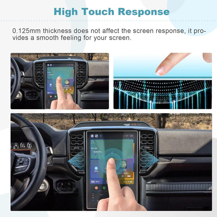 CDEFG Kompatibel mit Ford Ranger Wildtrak X XLT 2023 2024 2025 Navigation Schutzfolie 12 Zoll Sync 4