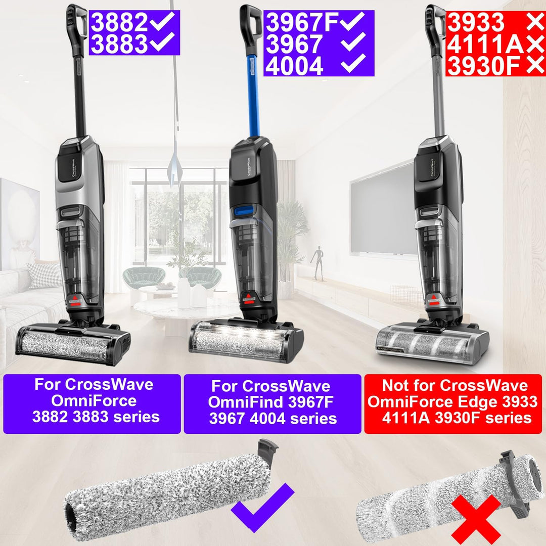 Für Bissell CrossWave OmniForce & CrossWave OmniFind Staubsauger, 3 Pack Bürstenrollen für mehrere O