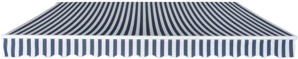 vidaXL Gelenkarmmarkise 400cm Blau/Weiss Markise Sonnenschutz Terrasse Balkon 400 cm Blau und Weiss,