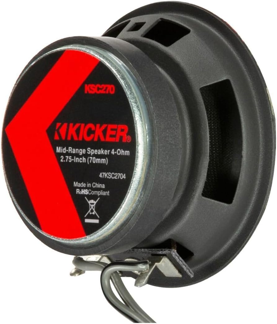 KICKER KSC2704 (KSC2704-47) - 7 cm Doppelmembran-Lautsprecher mit 100 Watt (RMS: 50 Watt) Full Range