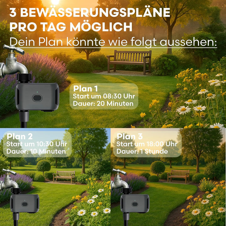 rainfactory Bewässerungscomputer WLAN mit Messinganschluss, Smart Water Timer, APP Steuerung, Alexa