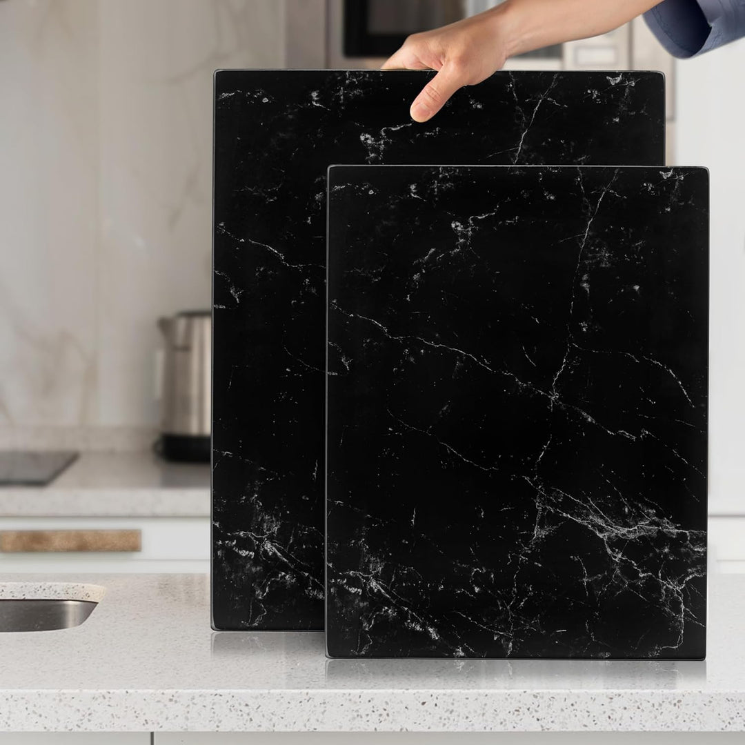 Glas-Schneidebrett, 40 x 30 cm: Glas-Arbeitsflächenschutz für Küchen, langlebig, hygienischer Glas-A