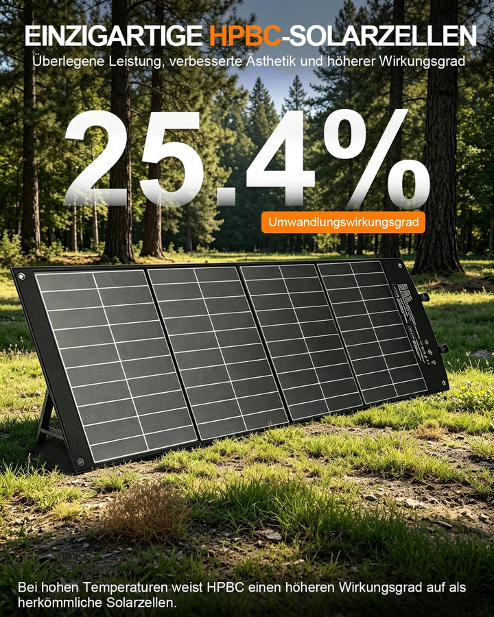 ELECAENTA 120W Faltbar ETFE Solarpanel Tragbarer Monokristallinem Solar Ladegerät Typ-C PD45W USB QC