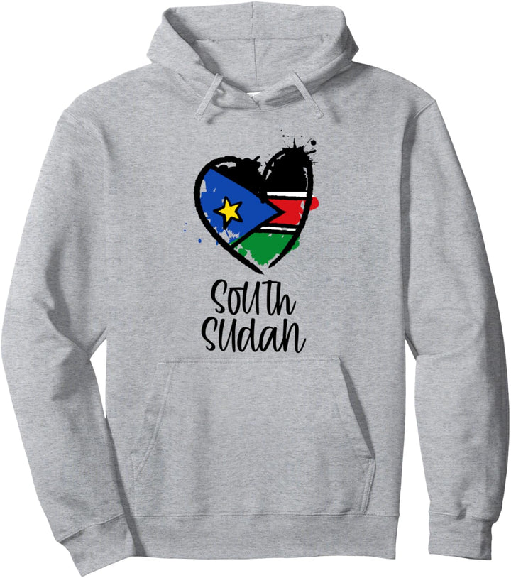 South Sudan Heart Art Flag Cool Africa Minimal Sudanese Gift Pullover Hoodie