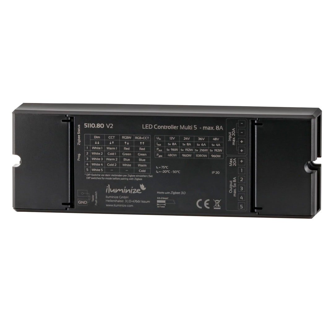 LED-Controller Multi 5 | Zigbee kompatibel (5x 8A Universal) 5x 8a Rgb+cct, 5x 8a Rgb+cct