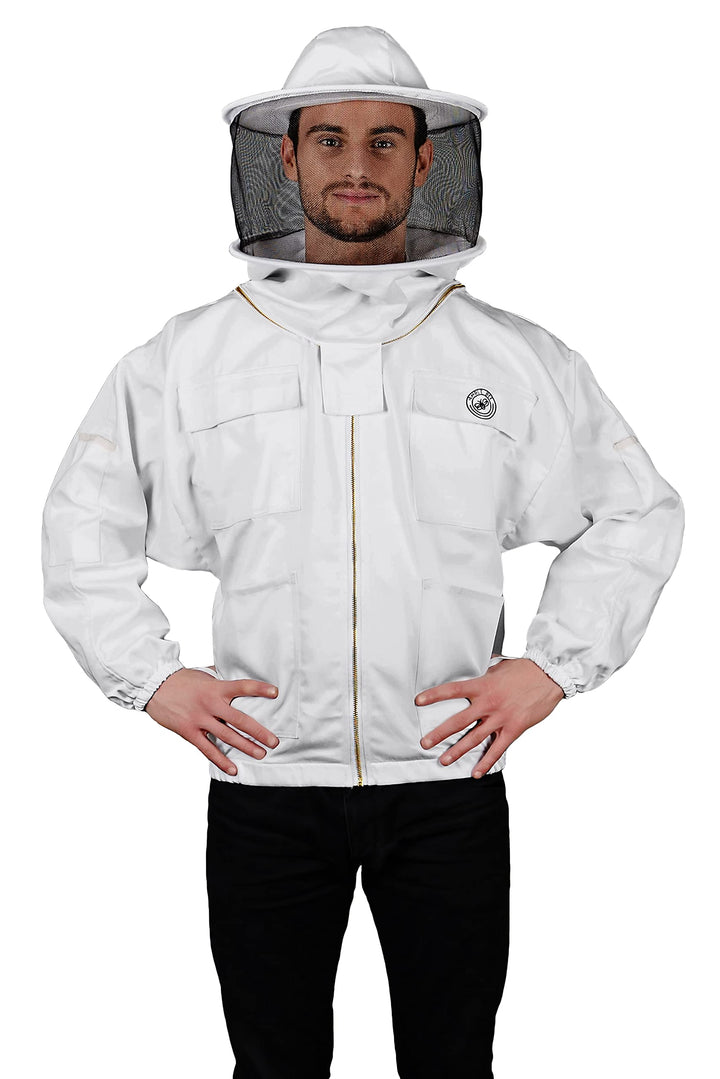 Humble Bee 310 Polycotton-Imkerjacke mit Rundschleier, Kristallweiss, XS