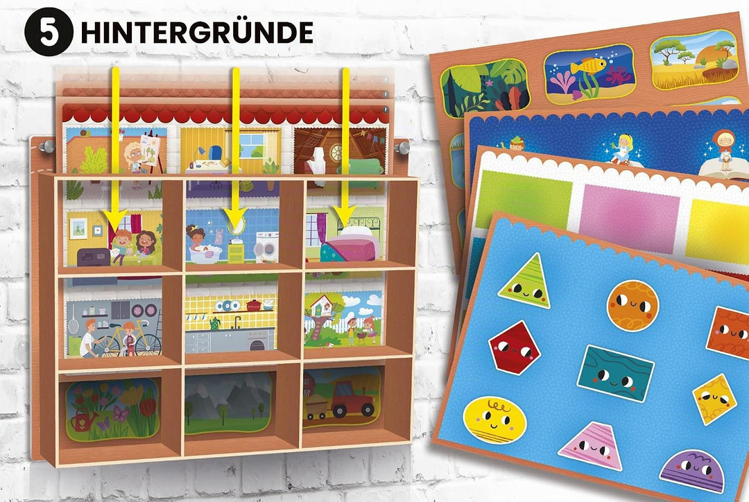 Lisciani - MONTESSORI - Riesenbox - Lernspiel - Austauschbarer Hintergrund - Viele Aktivitäten - Kla