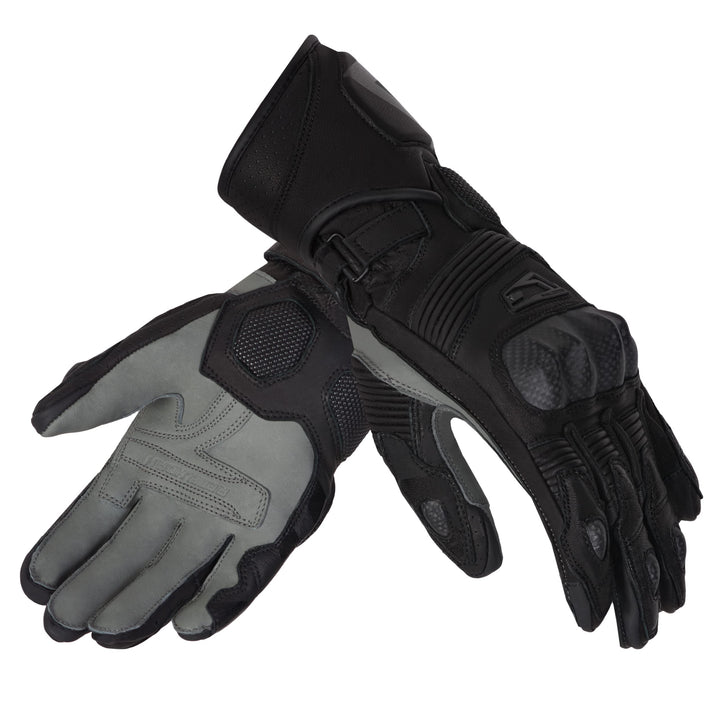 REBELHORN Fighter Motorradhandschuhe Herren | Känguru und Ziegenleder | Knöchel- und Fingerschutz |