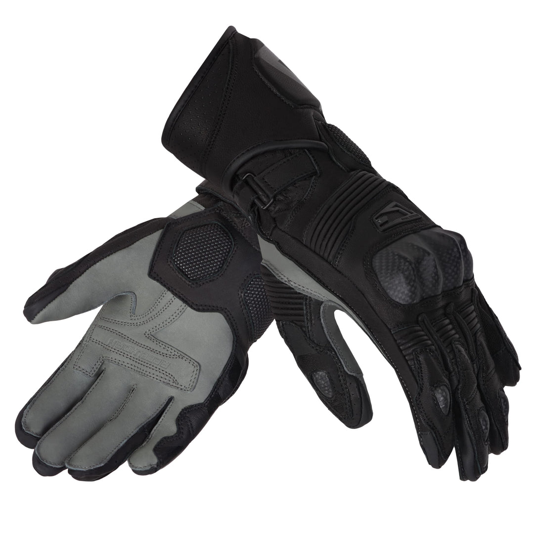 REBELHORN Fighter Motorradhandschuhe Herren | Känguru und Ziegenleder | Knöchel- und Fingerschutz |