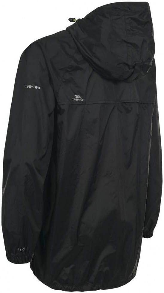 Trespass Unisex Qikpac Jacket Kompakt Zusammenrollbare Wasserdichte Regenjacke (1er Pack) XXL Schwar