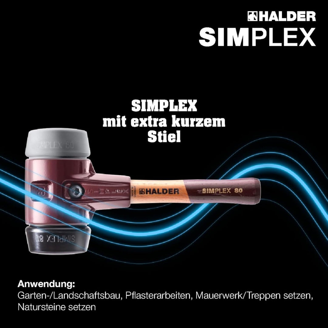 SIMPLEX-Schonhammer, TPE-mid/Gummikomposition; mit Tempergussgehäuse und hochwertigem extra kurzen H