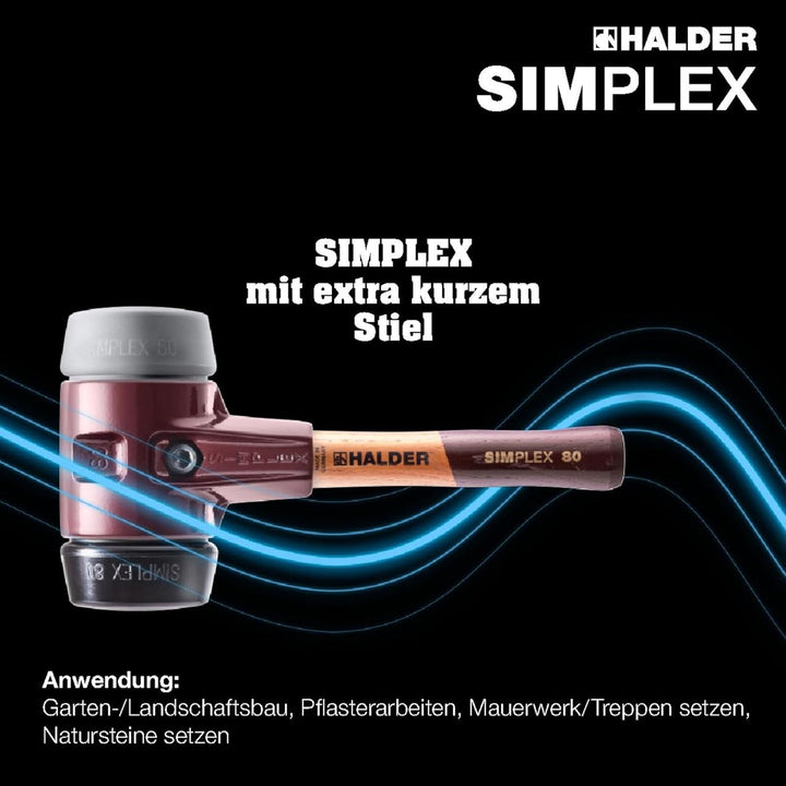 SIMPLEX-Schonhammer, TPE-mid/Gummikomposition; mit Tempergussgehäuse und hochwertigem extra kurzen H