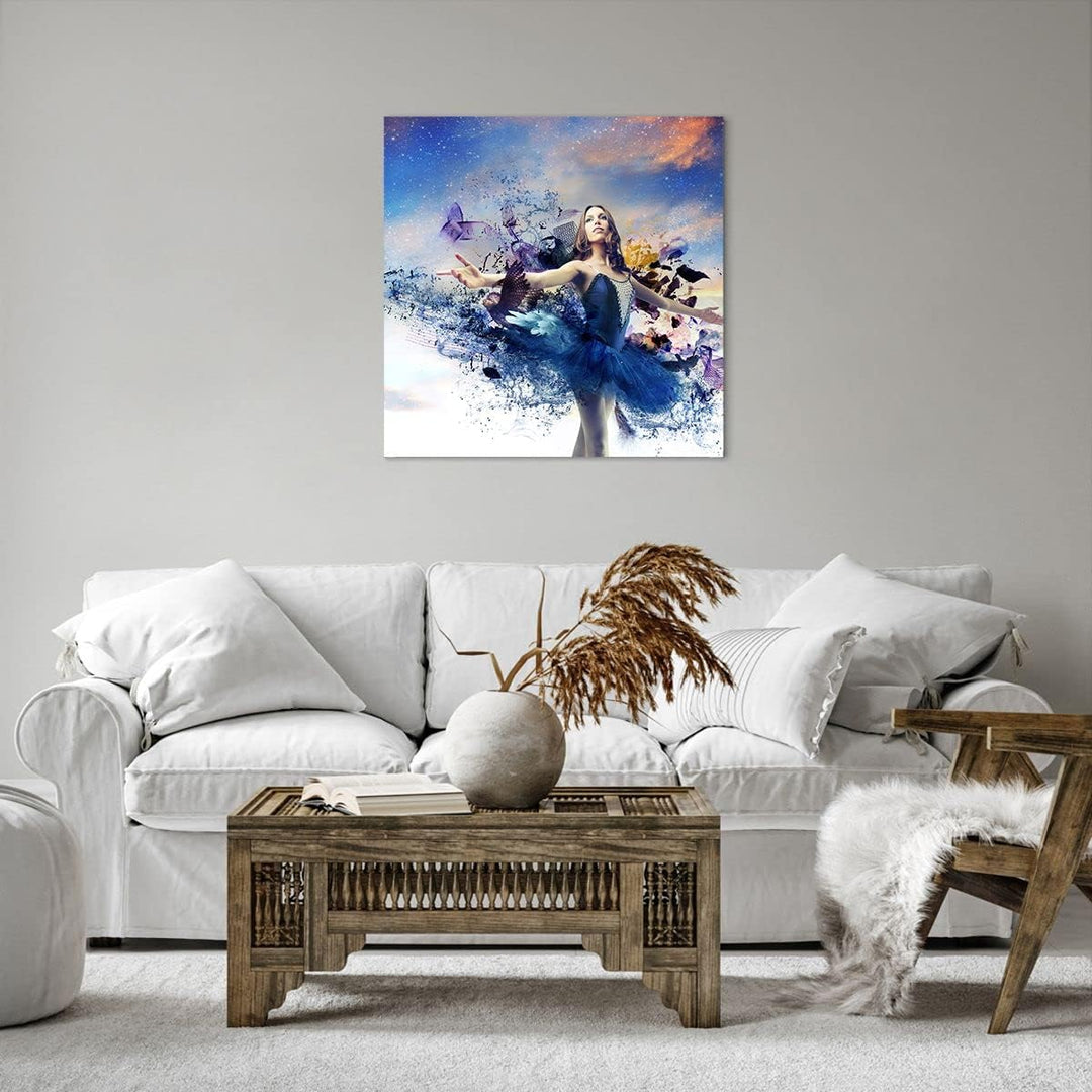 Bilder auf Leinwand Ballerina Tänzer Tüll Kleid Leinwandbild 60x60cm Wandbilder Dekoration Wohnzimme