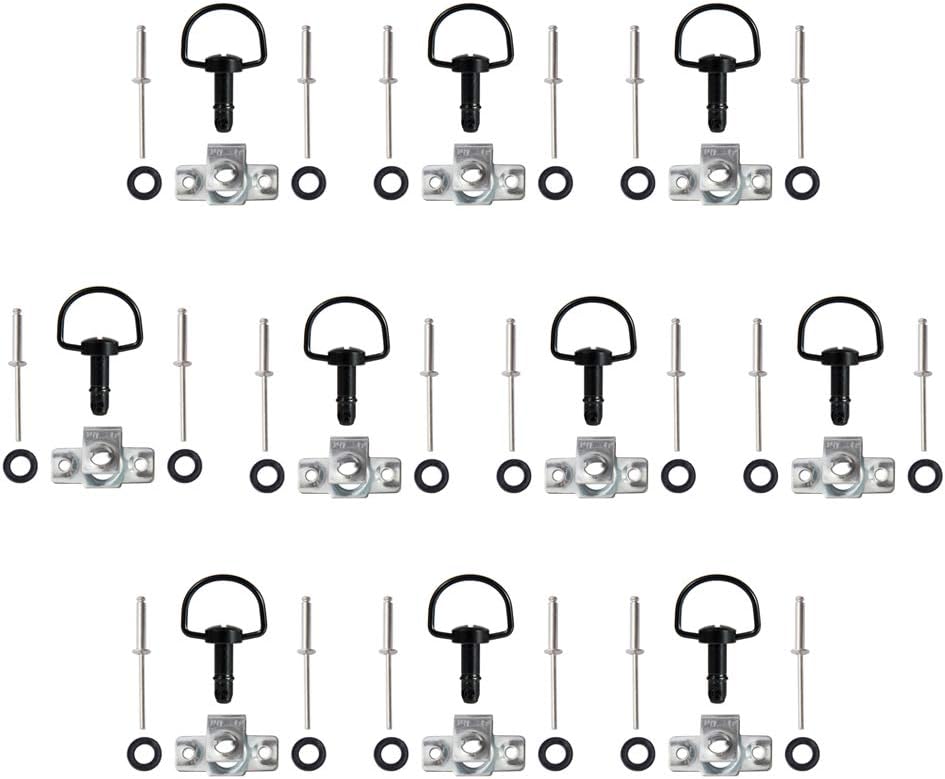 Oldbones Motorrad-Rennverschlüsse, Schnellverschluss, D-Ring, 1/4-Drehung, Rennverkleidung, Nieten,