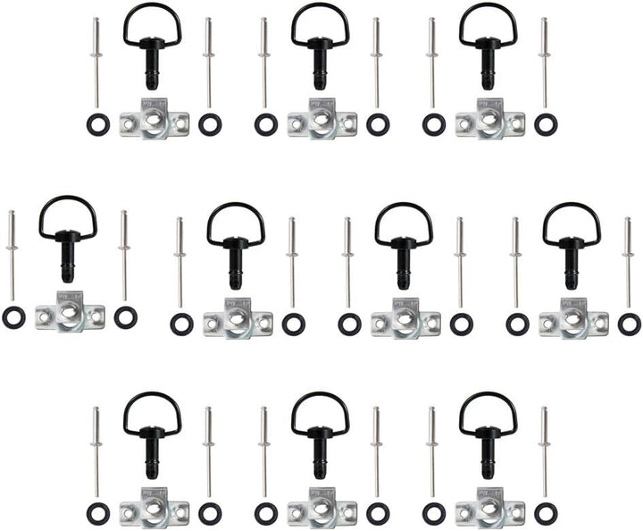 Oldbones Motorrad-Rennverschlüsse, Schnellverschluss, D-Ring, 1/4-Drehung, Rennverkleidung, Nieten,