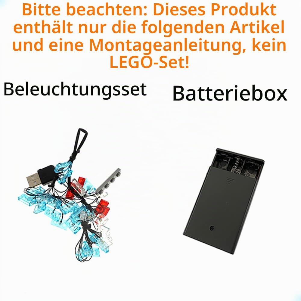 GEAMENT LED Licht-Set Kompatibel mit Lego Back to The Future - Beleuchtungsset für Creator 10300 Bau