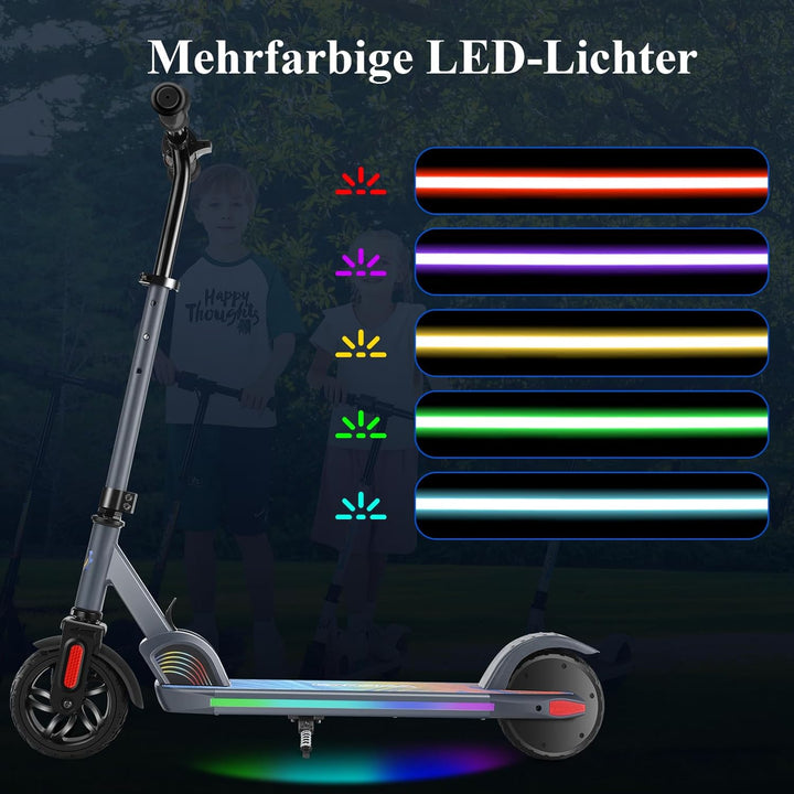 Caroma Elektroroller für Kinder von 8-12 Jahren, 180W Motor, 16 km/h, 60 min Fahrzeit, Einstellbare