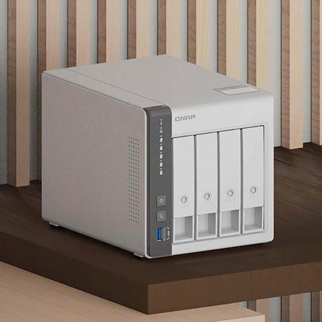 QNAP TS-433-4G-US 4 Bay NAS mit Quad-Core Prozessor, GB DDR4 RAM und 2, 5 GbE Netzwerk (Diskless) 4
