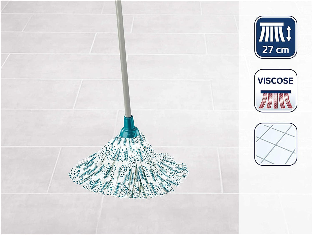 Leifheit Classic Mop Viskose, mit Viskose und Polyester für hartnäckige Flecken auf Fliesen und Stei