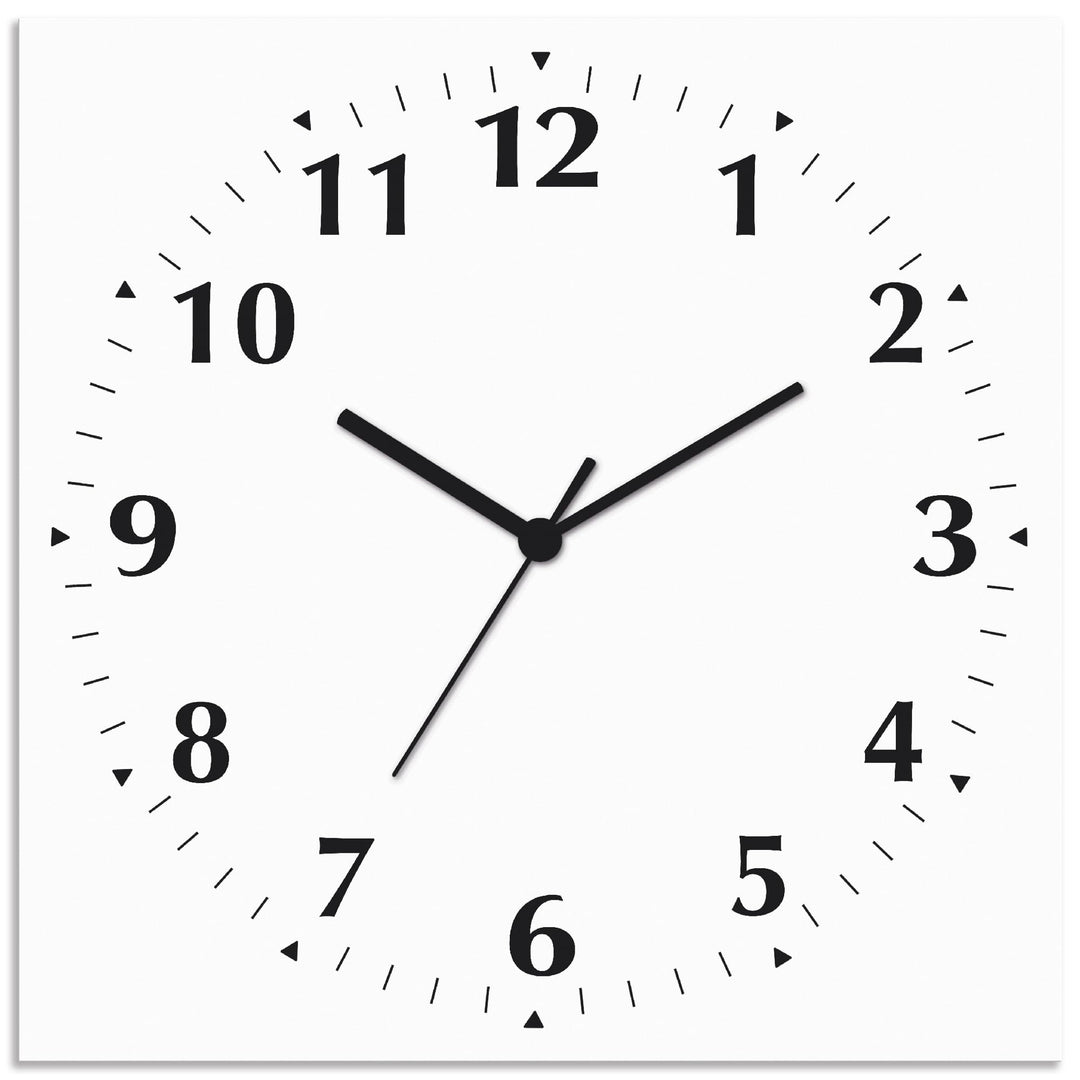 ARTLAND Wanddeko Wanduhr ohne Tickgeräusche Alu Funkuhr 30x30 cm Quadratisch Lautlos 12 Ziffern Farb