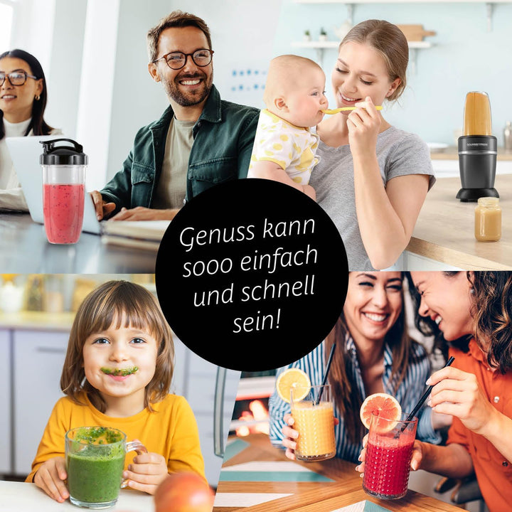 GOURMETmaxx Mixer &amp; Smoothie Maker 4-tlg. | Standmixer elektrisch für den Vitaminkick to go | Nutrit