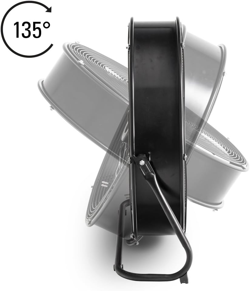 TROTEC Bodenventilator TVM 24 D – 124 Watt, Neigungswinkel 135°, 3 Stufen, Ø 60 cm, kippfester Stand