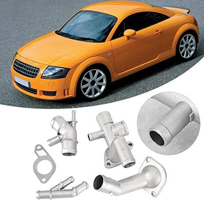 KIMISS Aluminium-Kühlmittelflansch-Kit, 4 Stück/Set Aluminium-Motorkühlmittelschlauch-Flansch-Kit Pa