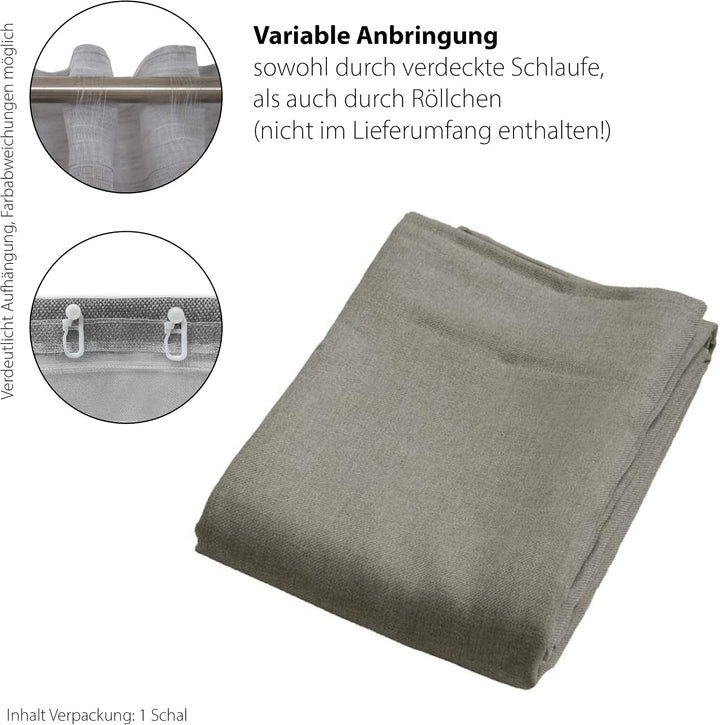 Homing blickdichter Vorhang Uni Gardine Taupe einfarbig abdunkelnd weich Akustik Gardine Wohnzimmer