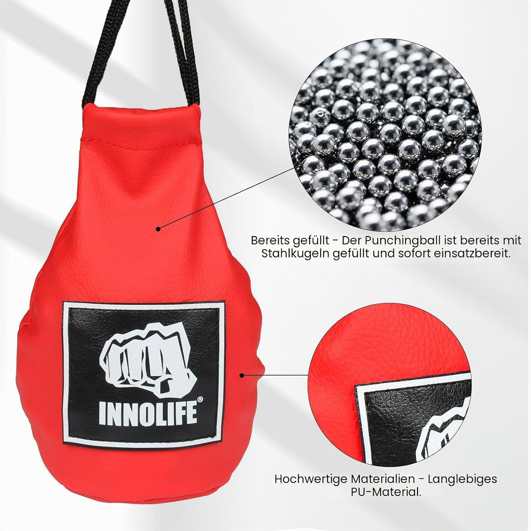 Innolife Boxing Dodge Hide Speed Bag rot Rot (Füllmaterial bereits im Lieferumfang enthalten), Rot (