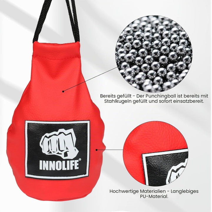 Innolife Boxing Dodge Hide Speed Bag rot Rot (Füllmaterial bereits im Lieferumfang enthalten), Rot (