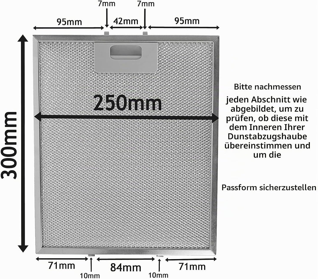 SPARES2GO Dunstabzugshaube Metall-Aluminium-Fettfilter für Küchenabzug (3er-Pack Filter, Silber, 300