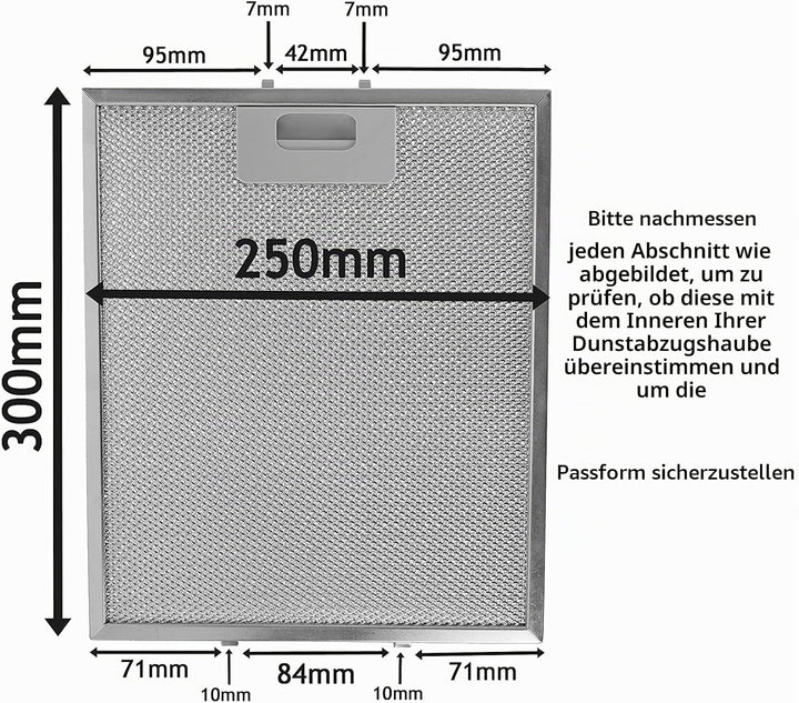 SPARES2GO Dunstabzugshaube Metall-Aluminium-Fettfilter für Küchenabzug (3er-Pack Filter, Silber, 300