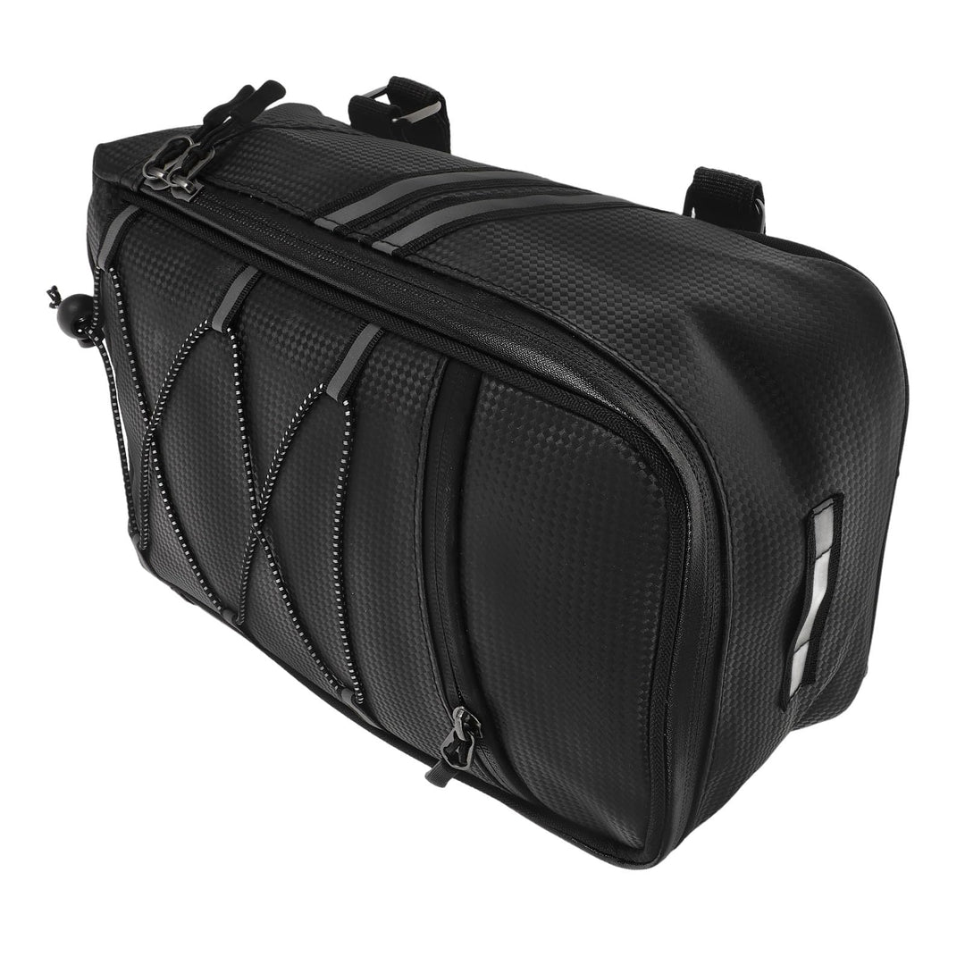 Cabilock wasserdichte Fahrradtasche aus Pu Leder Grosse Satteltasche für Gepäckträger Wiederverwendb