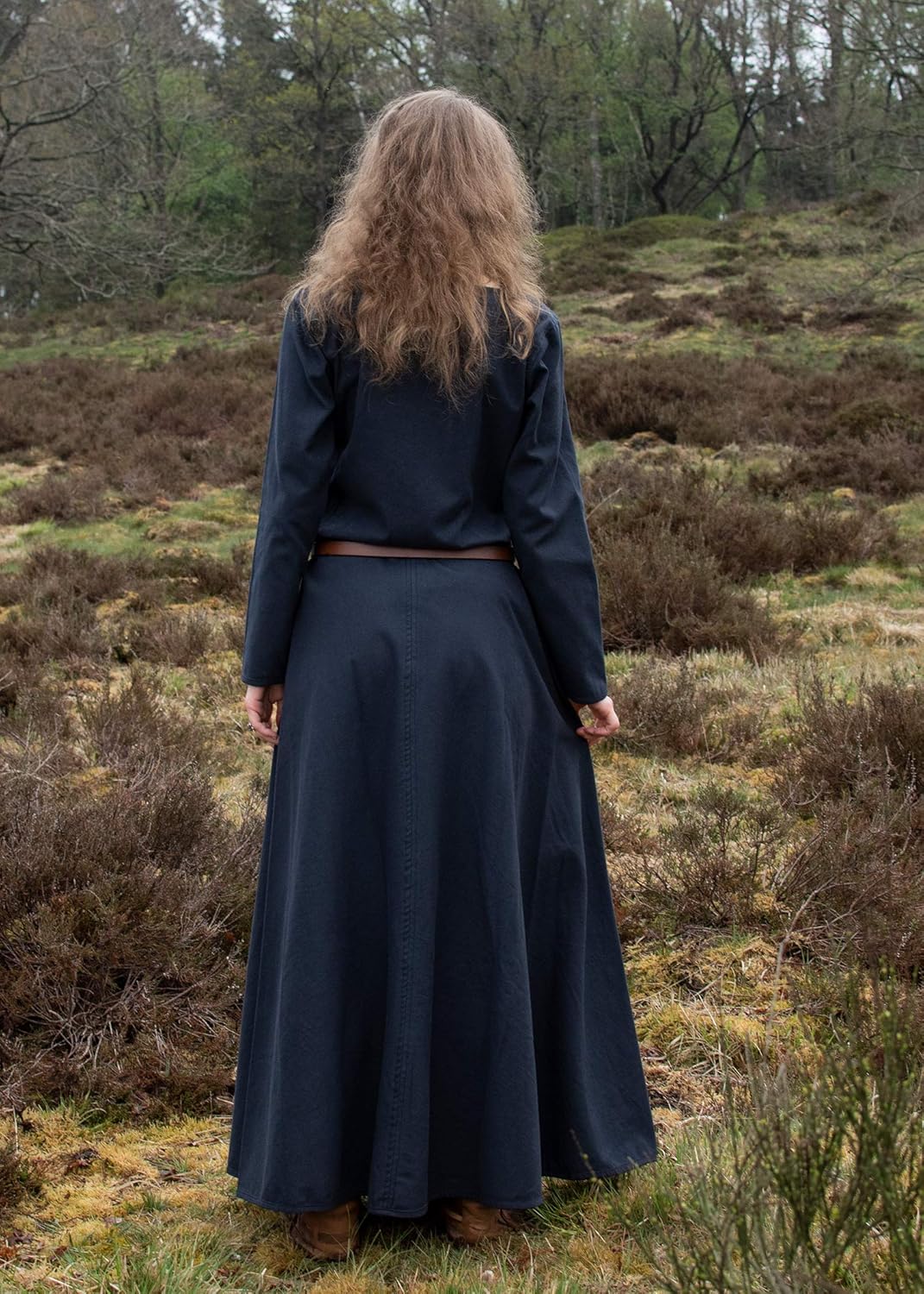 Mittelalter Kleid Afra Damen | Langarm Wikinger Kostüm bodenlang | LARP Gewandung aus Baumwolle für