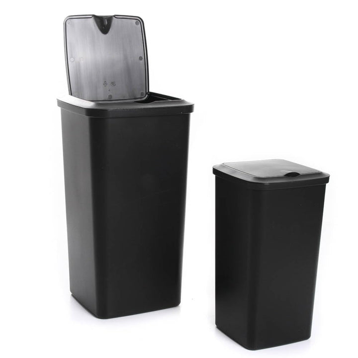 BirnePower Mülleimer Müllbehälter 24L Abfalleimer Biomülleimer mit Deckel Schwarz Papierkorb Abfallb