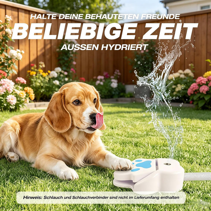 WADY Hunde Trinkbrunnen Outdoor - Automatischer Wasserspender mit Sprinkler für Hunde, Hydration Sta