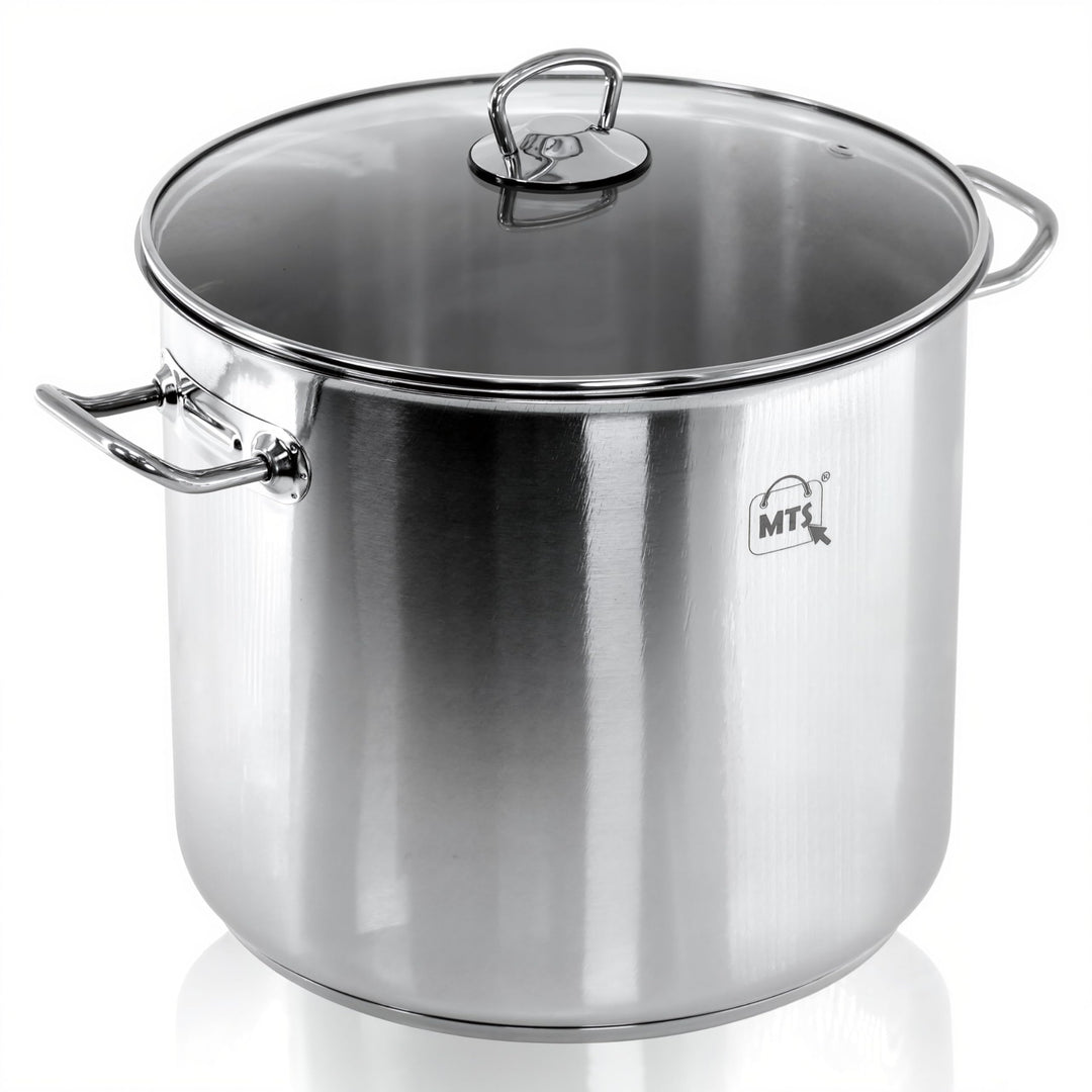 HI Universaltopf mit Glasdeckel (20l & 28cm Durchmesser) - 20 Liter Edelstahl Topf gross, Kochtopf I