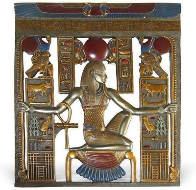Lachineuse - Ägyptisches Wandbild 26,5 x 23,5 cm – ägyptischer Rahmen mit Pharaonen & Hieroglyphen –