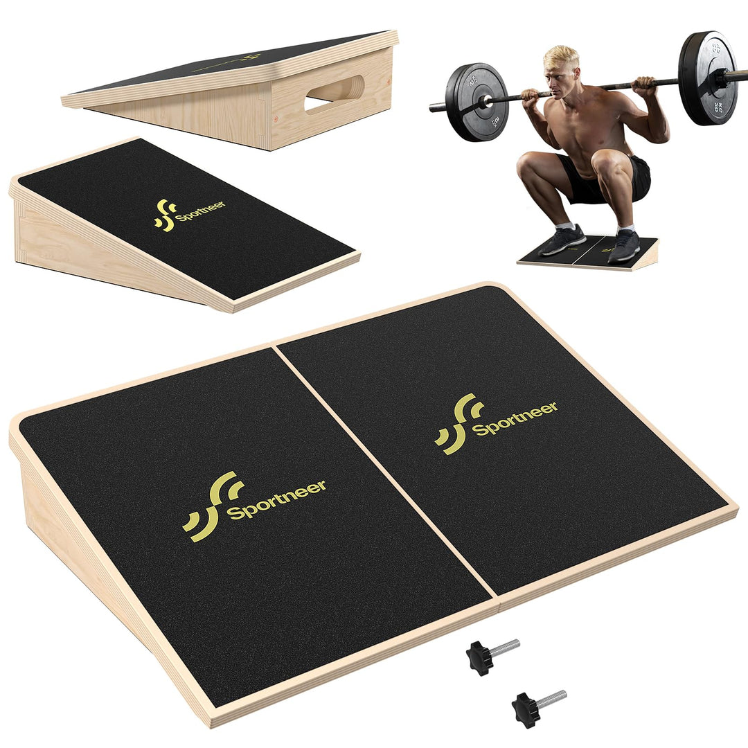 Sportneer Wadendehner Schrägbrett 540 KG – 15° / 20° Slant Board für Knieretter, Squat Wedge, Kraftt