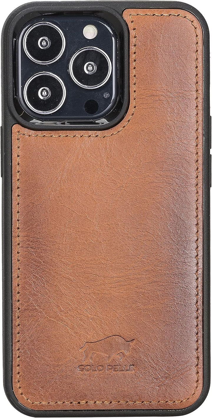 Solo Pelle Lederhülle kompatibel für iPhone 13 Pro in 6.1 Zoll abnehmbare Hülle (2in1) inkl. Kartenf