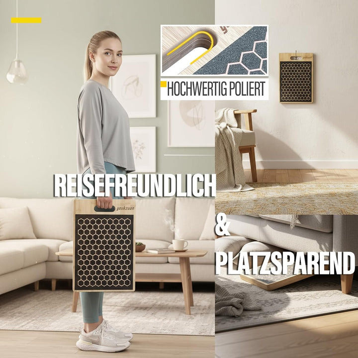 New Upgraded Schrägbrett für Waden & Plantarfasziitis | XL 43 × 29,5 cm Wadendehner mit Anti-Rutsch