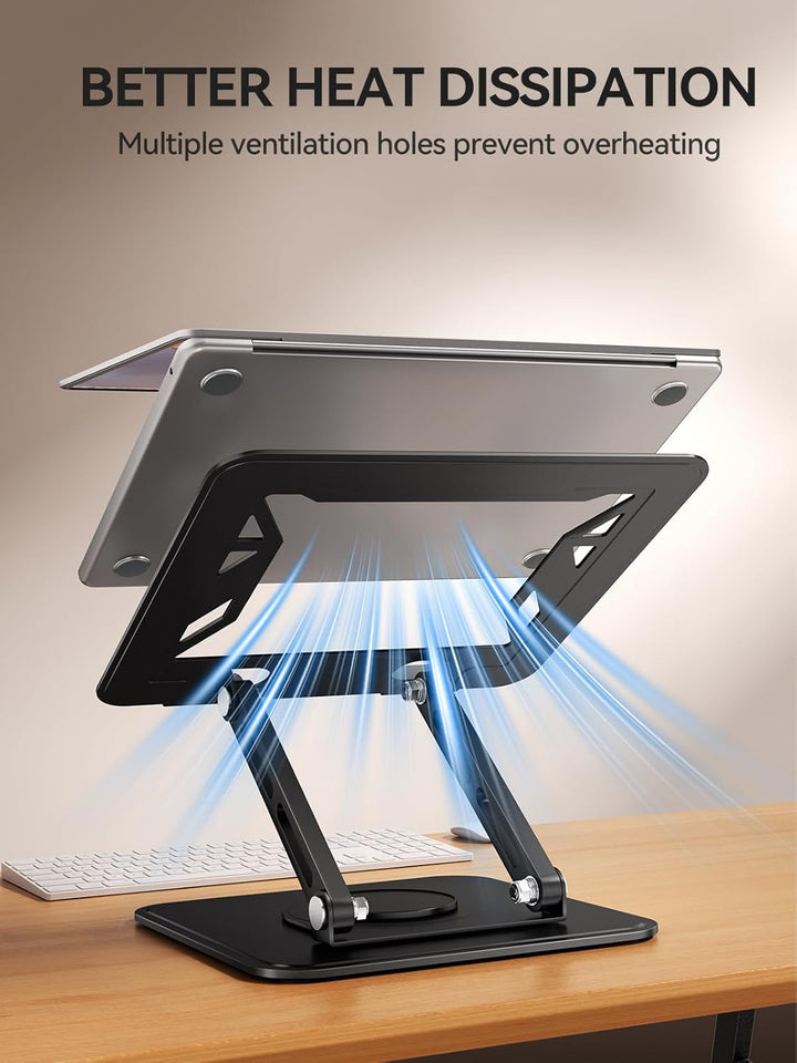 tounee Laptopständer für den Schreibtisch, Verstellbarer Computerständer mit 360°-Drehfuss, ergonomi