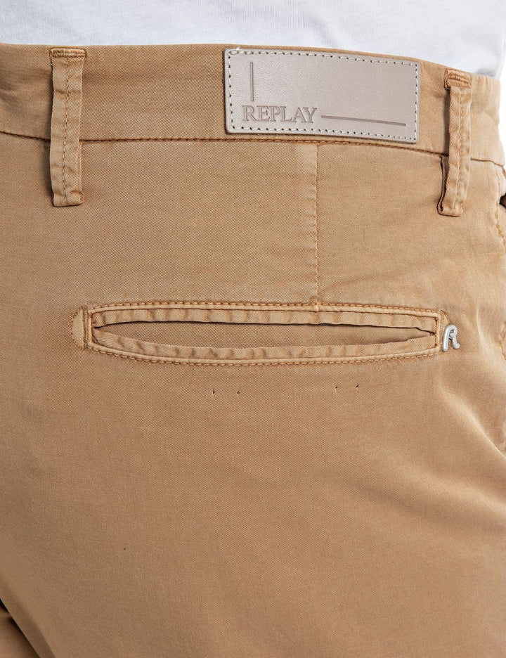 Replay Herren Chino Hose Benni Regular-Fit mit Stretch 36W / 32L Havana 325, 36W / 32L Havana 325