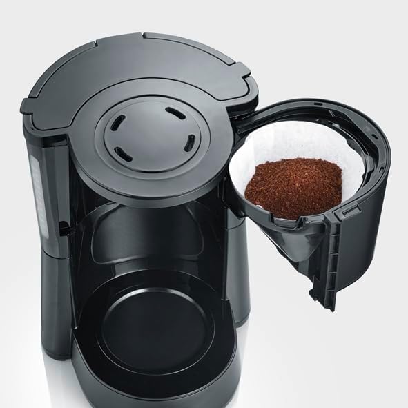 SEVERIN KA 9554 Kaffeeautomat Type, 1000, Edelstahl, 1.25 liters, schwarz-matt, KA 9554