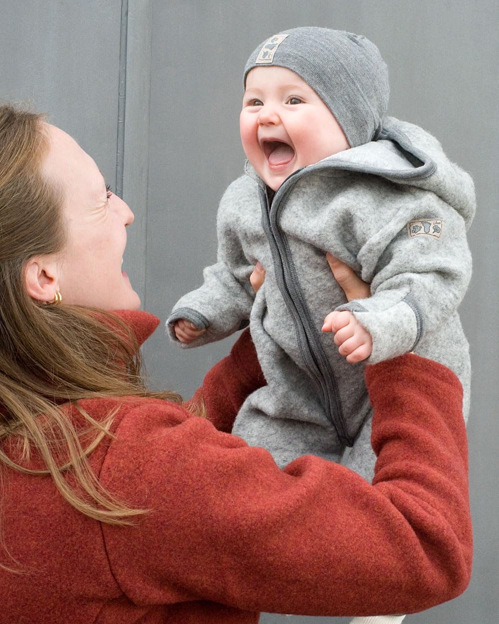 Lilano, Wollfilz Winter Anzug mit gefütterter Kapuze, 80% Wolle (kbT), 20% Baumwolle (KBA) 68 Grau,